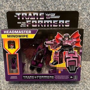 Transformers Retro Decepticon Headmaster Mindwipe with Vorath NEW!! Great gift!!